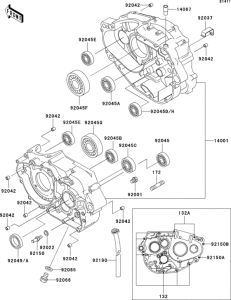 KLX300R Картер двигателя