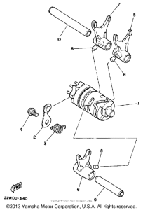 YZ80A Shift cam-fork