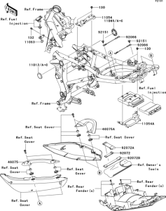 EX650 Frame fittings(-jkaex650aba022143)