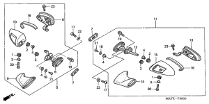 CBR1100XX Mirror assy