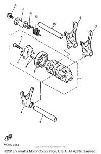 TT600S Shift cam-fork