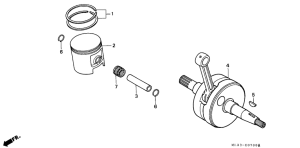 CR500R Crankshaft / piston