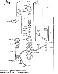 KX125 Абсорбер удавный в сборе задний