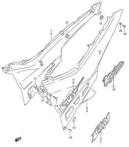 GSX600 Обтекатель задний