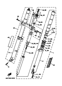 TY250Z Вилка передней оси
