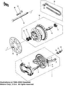  Rear hub / brake / chain