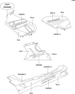 ZX600 Decal(red / rose)(zx600-d2)