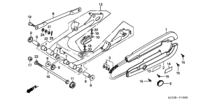 CG125 Rear fork / chain case