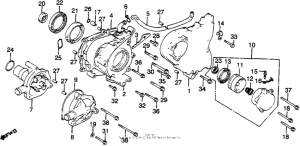 VF750F Left crankcase cover + water pump