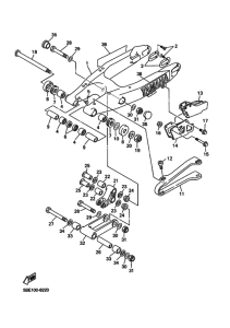 WR400F Задний рычаг и подвеска