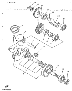 TDR125R Коленчатый вал и поршни