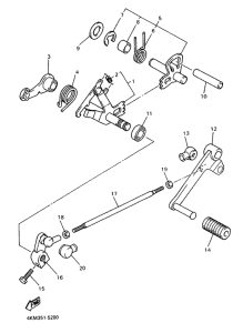 XJ900S Вал переключения