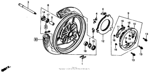 VTR250 Front wheel 88-89