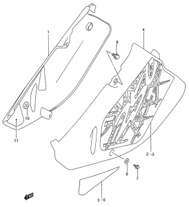 RM250 Обтекатель задний