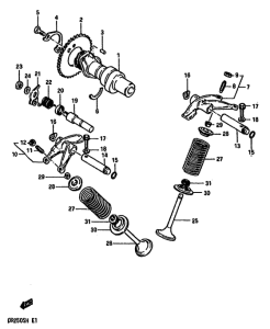 DR250 Распред вал-клапана