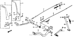 XR500R Gearshift pedal + kick starter arm + brake pedal