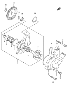 DR-Z400 Водяная помпа