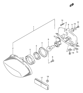RGV250 Задний комбинированный сигнал
