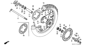 XR250R Rear wheel complete assy