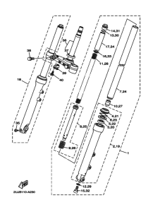 XV250 XV250R Вилка передней оси