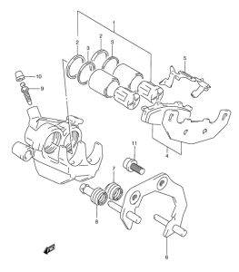 RGV250 Задний суппорт