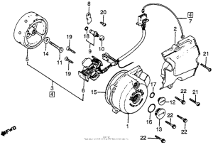 CB125S Left crankcase cover + alternator 81-82