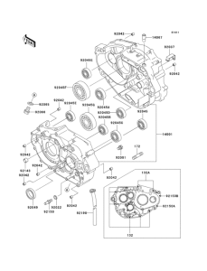 KLX250 Картер двигателя