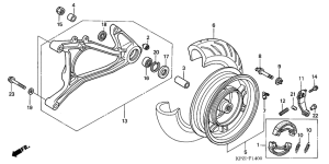 SES150 Rear wheel / swingarm