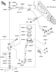 ZX1000 Задний торм цилиндр