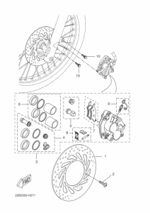 WR125X Передний суппорт