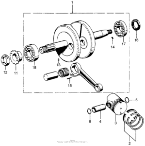 QA50 Piston + crankshaft