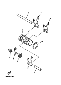 YZ125 YZ125B YZ125B1 Shift cam & fork