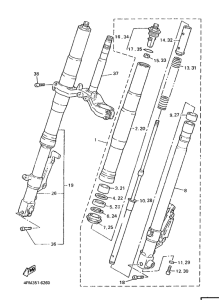YZF750R Передняя вилка