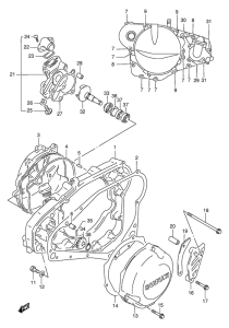 RMX250 Crankcase cover ass`y  (v