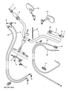 XVS1100 Steering handle. cable