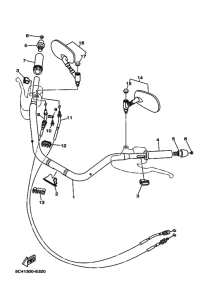 XV1900A Рулевой рычаг и кабель