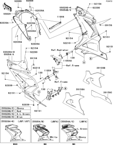 EX250 Cowling lowers(jbf-jcf)
