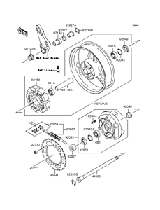 ZR400 Заднее колесо и цепь