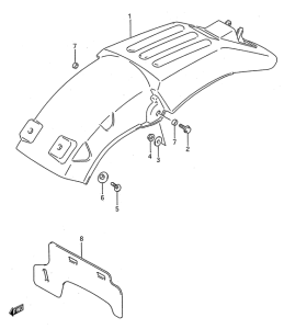 RMX250 Заднее крыло