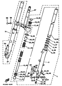 RD500LC Передняя вилка