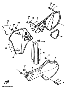 YZ80 YZ80D Крышка боковая & oil tank