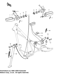 KD125 Footrests / stand / brake pedal