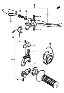 RM125 Right handle switch