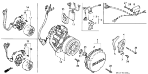 CR250R Left crankcase cover /  generator / c.d.i. unit