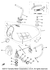 TY250D Топливный бак