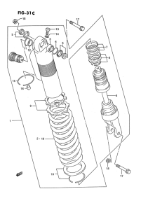 RM125 Абсорбер удавный в сборе задний