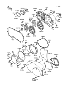 VN1500 Крышки двигателя