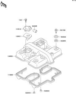 KLE500 Крышка головки цилиндров