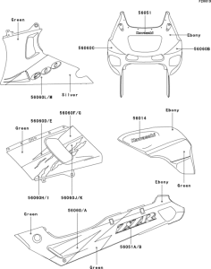ZX600 Decals(ebony / green)(zx600-e2)
