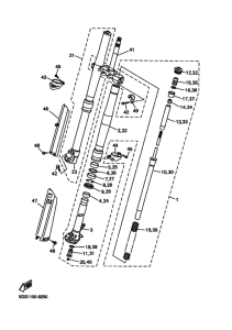 WR400F Вилка передней оси